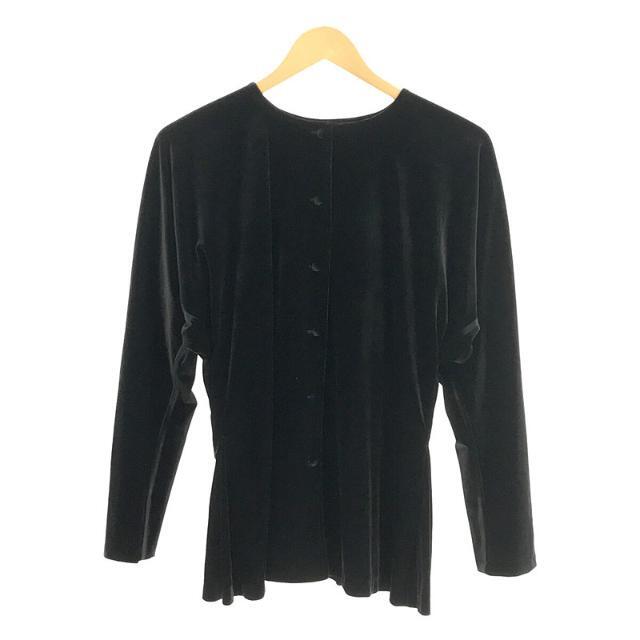 【美品】  foufou / フーフー | THE DRESS #25 velour button blouse ベロア ボタンブラウス  | ブラック | レディース