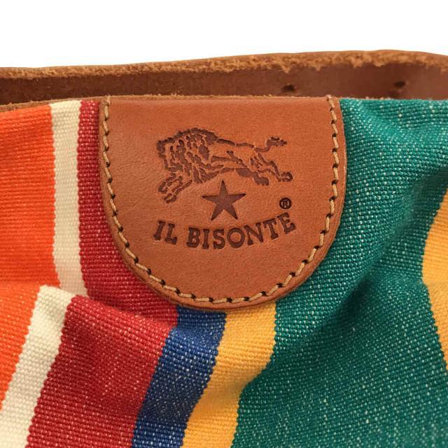 レア新品★IL BISONTE 二つ折財布 ベージュ系ストライプ イルビゾンテ