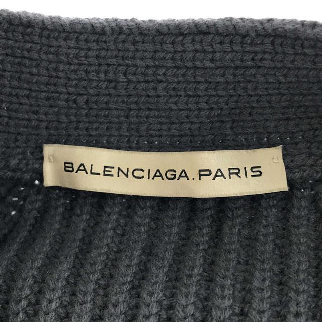 Balenciaga(バレンシアガ)のBALENCIAGA / バレンシアガ | ウール ナイロン ローゲージ バイカラー ニット カーディガン | 36 | グレー / ブルー | レディース レディースのトップス(カーディガン)の商品写真