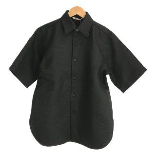 オーラリー(AURALEE)の【新品】  AURALEE / オーラリー | 2021SS |  WASHI BASKET HALF SLEEVED SHIRTS バスケット ハーフスリーブ シャツ | 0 | ブラック | レディース(シャツ/ブラウス(半袖/袖なし))