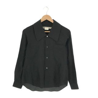 コムデギャルソン(COMME des GARCONS)の【美品】  COMME des GARCONS / コムデギャルソン | AD2011 2012SS | コットン シルク ビックカラー シャツ ブラウス | XS | ブラック | レディース(シャツ/ブラウス(長袖/七分))