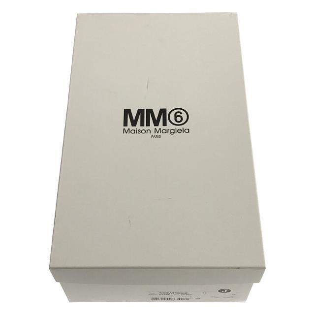 【美品】 MM6 Maison Margiela / エムエムシックス メゾンマルジェラ | 2021SS | ペーパー ロゴ プリント レザー  ミュール | 36 | ホワイト | レディース