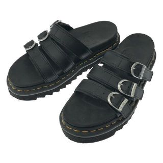 ドクターマーチン(Dr.Martens)の【美品】  Dr.Martens / ドクターマーチン | BLAIRE SLIDE ブレア スライド レザー 3ストラップ サンダル | 3 | ブラック | レディース(サンダル)