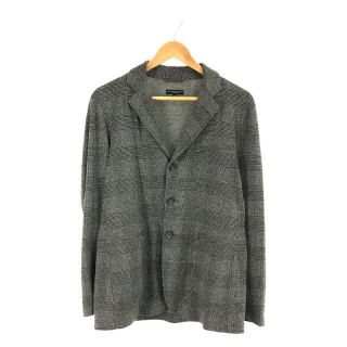 毛58％ポリエステル42％裏地Engineered Garments エンジニアドガーメンツ ショールカラーウールニットジャケット グレー系×ブラウン Ｌ