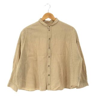 ネストローブ(nest Robe)のnest robe / ネストローブ | コットンリネン 綿麻 ワイド ストライプ シャツ | F | ベージュ | レディース(シャツ/ブラウス(長袖/七分))