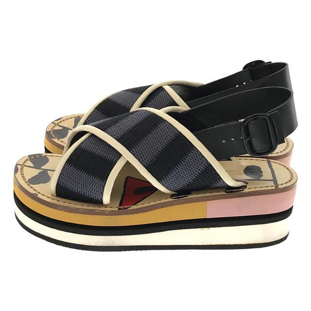 【美品】 MARNI / マルニ | ZEPPA WEDGE 厚底 ウェッジサンダル | 38 | マルチカラー | レディース