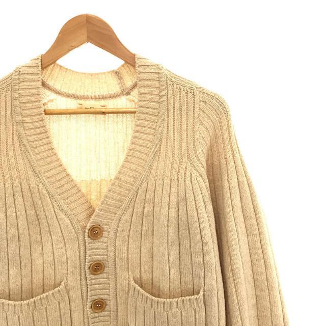 unfil / アンフィル | merino wool ribbed cardigan メリノウール リブ ボリュームスリーブ カーディガン | 1  | オフホワイト | レディース