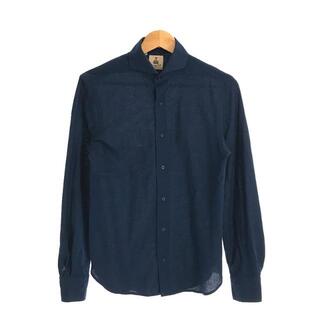 ギローバー(GUY ROVER)のGUY ROVER / ギローバー | イタリア製 ハニカム織 コットン シャツ | S | ネイビー | メンズ(Tシャツ/カットソー(七分/長袖))