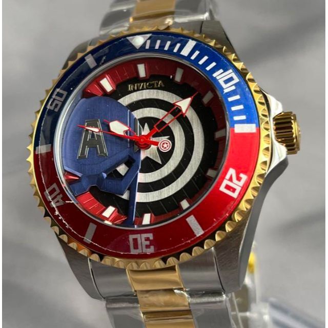 新品 INVICTA インビクタ キャプテンアメリカ 44mm メンズ腕時計 - www