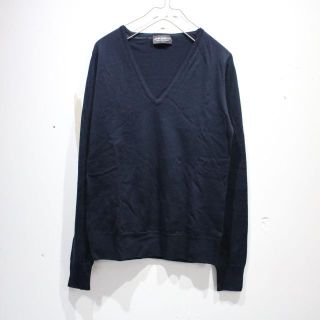 ジョンスメドレー(JOHN SMEDLEY)のJOHN SMEDLEY / ジョンスメドレー | 24G メリノウール Vネックニット | S | ネイビー | I313012-C-b4604c80e5ac91a(ニット/セーター)