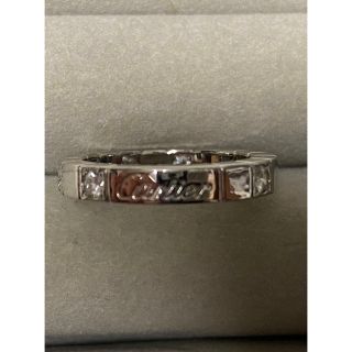 カルティエ(Cartier)のカルティエラニエールハーフダイヤモンドリングホワイトゴールド指輪美品47サイズ(リング(指輪))