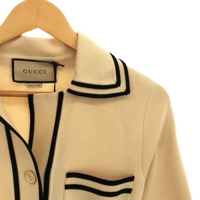 Gucci(グッチ)の【新品】  GUCCI / グッチ | 2021 | パイピング ニットドレス ワンピース ベルト付き | S | ベージュ | レディース レディースのワンピース(ひざ丈ワンピース)の商品写真