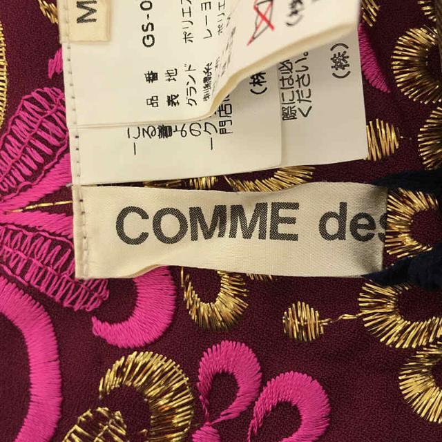 【美品】  COMME des GARCONS / コムデギャルソン | AD1999 199AW | ヴィンテージ フラワー刺繍 切り替え ラップスカート ピン付き | M | マルチカラー | レディース