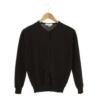 ジョンスメドレー(JOHN SMEDLEY)の【美品】  JOHN SMEDLEY / ジョンスメドレー | 英国製 メリノ ウール ハイゲージ クルーネック ニット カーディガン | S | ブラウン | レディース(カーディガン)