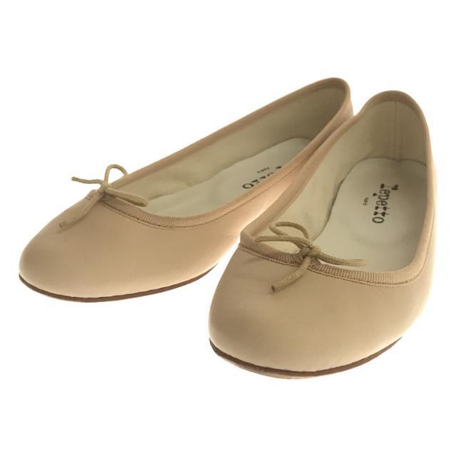 【美品】  repetto / レペット | レザー リボン フラット バレエ シューズ 箱有 | 37 | ベージュ | レディース