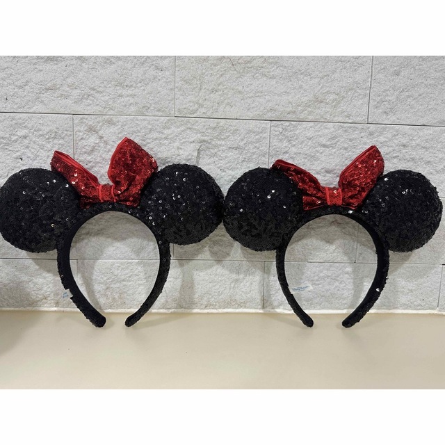 TDR ディズニー 2022 ミニー　ハート　スパンコール　カチューシャ　セット レディースのヘアアクセサリー(カチューシャ)の商品写真