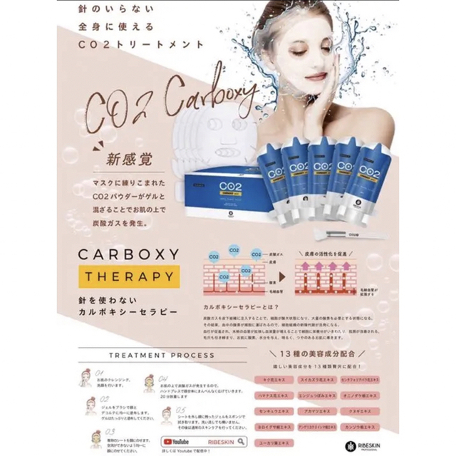 確実正規品 CARBOXY 炭酸パック CO2パック カーボキシー １箱5回分 コスメ/美容のスキンケア/基礎化粧品(パック/フェイスマスク)の商品写真