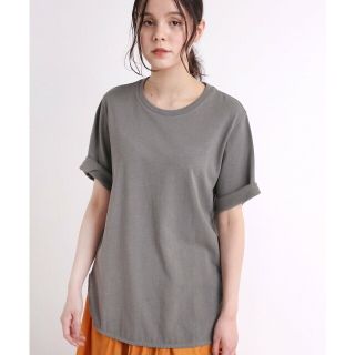 アールエヌエーエヌ(RNA-N)の【グレイッシュグリーン】M1881 シルクブレンドデザインTシャツ(カットソー(長袖/七分))