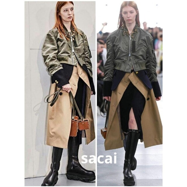 逸品】 sacai レイヤードドッキングコート 20万円程 新品同様 sacai
