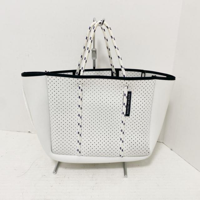 極美品✨ステイトオブエスケープ　トートバッグ　ポーチ　保存袋　A4 ブルーグレー