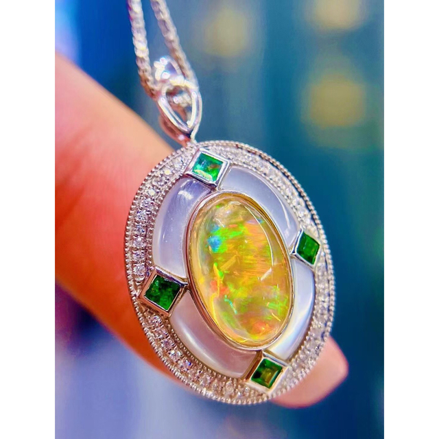 天然オパール リング ペンダントトップ 2.8ct 2Wayk18