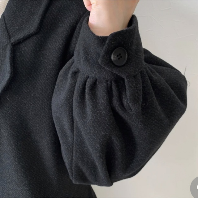たぽ袖ウールライクロングコート　RiLi レディースのジャケット/アウター(ロングコート)の商品写真