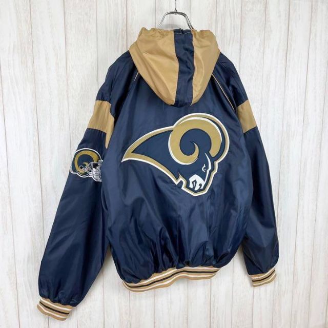 NFL】RAMS ロサンゼルス ラムズ ビッグロゴ 刺繍 ナイロンジャケット