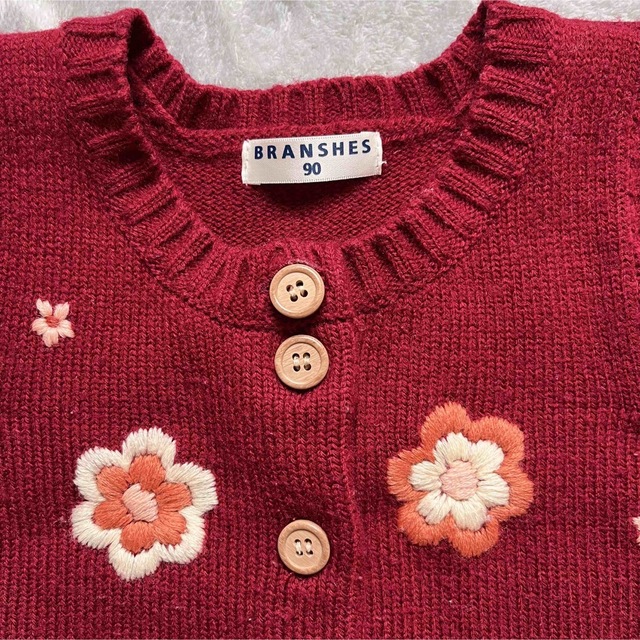 Branshes(ブランシェス)のbranshes／ニットベスト/花柄刺繍 キッズ/ベビー/マタニティのキッズ服女の子用(90cm~)(ニット)の商品写真