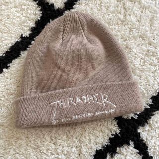 スラッシャー(THRASHER)のTHRASHER ニット帽 ビーニー ベージュ(ニット帽/ビーニー)