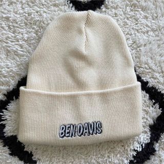 ベンデイビス(BEN DAVIS)のBEN DAVIS ニット帽 ビーニー ホワイト(ニット帽/ビーニー)