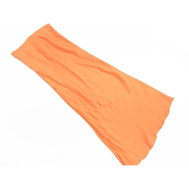 LagunaMoon(ラグナムーン)のLAGUNAMOON ラグナムーン サテン ペチコート付き マキシ スカート sizeS/オレンジ ■■ レディース レディースのスカート(ロングスカート)の商品写真