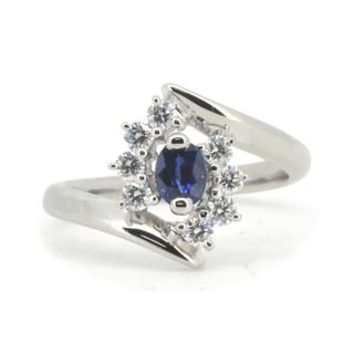 タサキ(TASAKI)の目立った傷や汚れなし タサキ サファイア ダイヤモンド リング 0.39ct 0.25ct 11号 PT900(プラチナ)(リング(指輪))