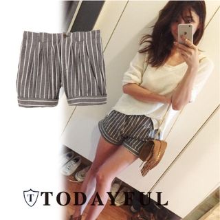 トゥデイフル(TODAYFUL)の新品未使用タグ付き todayful Vintage Stripe  パンツ(ショートパンツ)