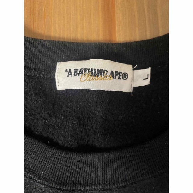 【美品】A BATHING APE トレーナー　黒　Ｌサイズ