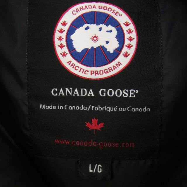 国産好評 CANADA 別注 MONTREAL VEST レザー切替 モントリオール ダウンベスト ネイビー系 L/G【中古】 GOOSE