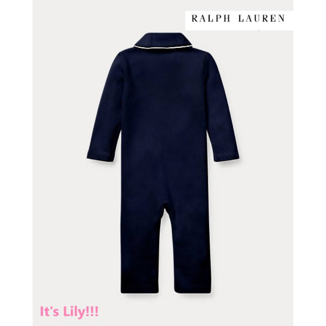 Ralph Lauren(ラルフローレン)の靴下追加　ギフトBOXラッピング　6m70cm ラルフローレン ロンパース 紺 キッズ/ベビー/マタニティのベビー服(~85cm)(ロンパース)の商品写真