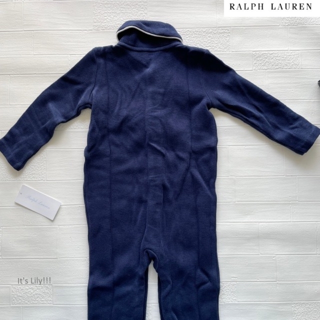 Ralph Lauren(ラルフローレン)の靴下追加　ギフトBOXラッピング　6m70cm ラルフローレン ロンパース 紺 キッズ/ベビー/マタニティのベビー服(~85cm)(ロンパース)の商品写真