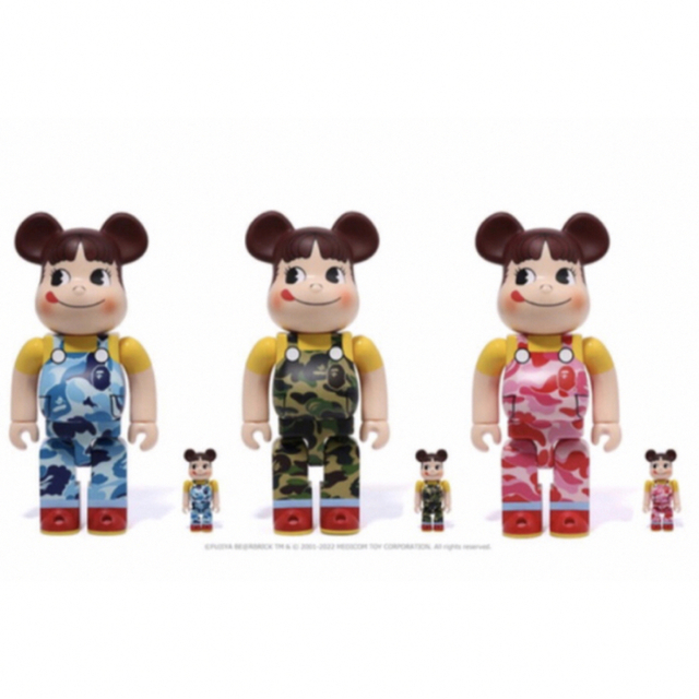 BE@RBRICK BAPE(R) ペコちゃん 100％ & 400％3色セットおもちゃ