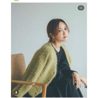 ユナイテッドアローズグリーンレーベルリラクシング(UNITED ARROWS green label relaxing)の【田中里奈コラボ】ヘアリーＶネック2wayカーディガン(カーディガン)