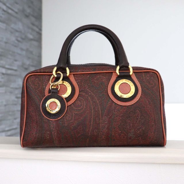 ETRO - 良品 ETRO エトロ ペイズリー ミニボストン ハンド バッグ キーホルダー付