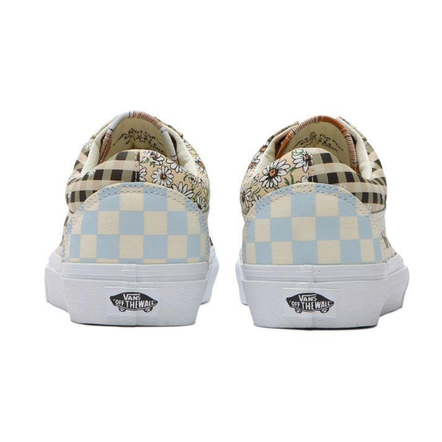 26cm【vans】US企画　オールドスクール　パッチワーク×花×チェッカー 5