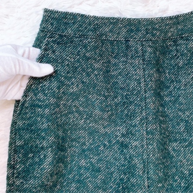 【美品】レディース タイトスカート 深緑 グリーン 7号 S レディースのスカート(ひざ丈スカート)の商品写真