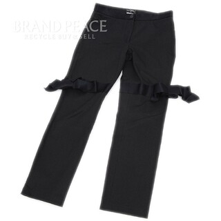 シャネル(CHANEL)のシャネル パンツ リボン付き コットン/シルク グレー P27160 40サイズ(カジュアルパンツ)