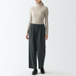 ムジルシリョウヒン(MUJI (無印良品))の◆新品◆ 無印良品 ヤク混タックパンツ／ONESIZE／チャコールグレー(カジュアルパンツ)