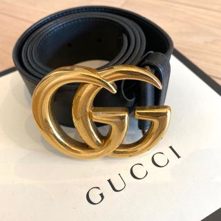 GUCCI レザーベルト ダブルGバックル 確実本物-