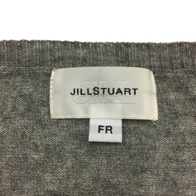 JILL by JILLSTUART(ジルバイジルスチュアート)のジルバイジルスチュアート セーター ニット リボン 七分袖 FR グレー 黒 レディースのトップス(ニット/セーター)の商品写真