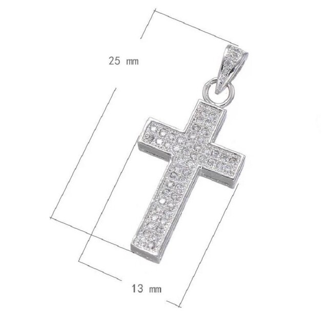 (537) ラッピング付き CZダイヤモンド クロス ネックレス ステンレス メンズのアクセサリー(ネックレス)の商品写真
