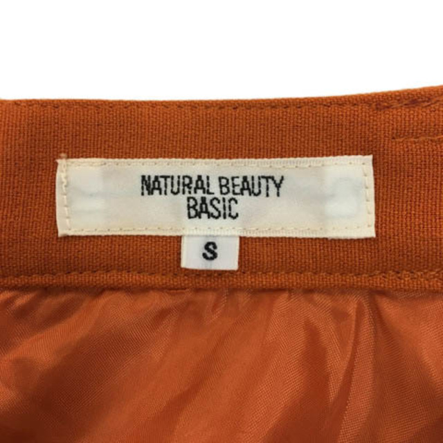 NATURAL BEAUTY BASIC(ナチュラルビューティーベーシック)のナチュラルビューティーベーシック スカート フレア ミニ 無地 S オレンジ レディースのスカート(ミニスカート)の商品写真