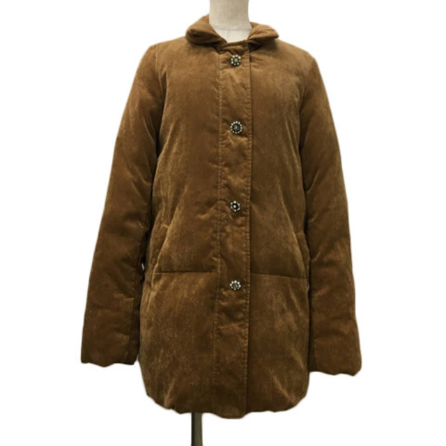 Ungrid(アングリッド)のアングリッド コート ダウン ジップアップ ミドル丈 無地 長袖 S 茶 レディースのジャケット/アウター(ダウンコート)の商品写真