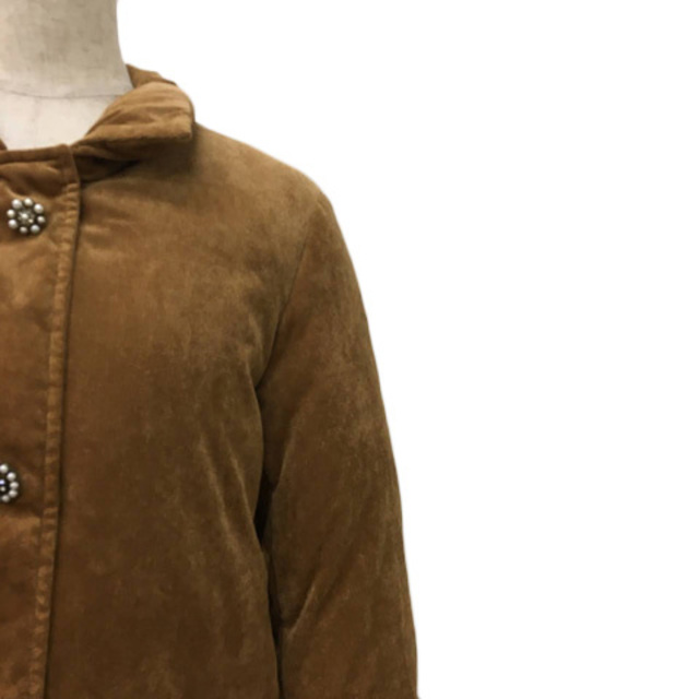 Ungrid(アングリッド)のアングリッド コート ダウン ジップアップ ミドル丈 無地 長袖 S 茶 レディースのジャケット/アウター(ダウンコート)の商品写真